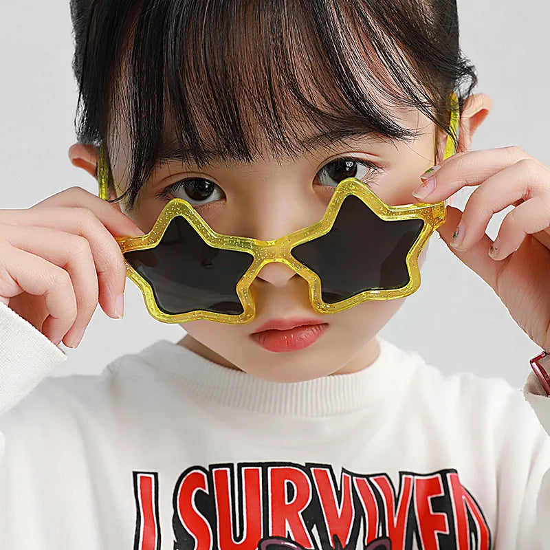 Cute Five Star Sunglasses Baby Cartoon Star Outdoor Sun Protection Children Lovely Sun Glasses Girl Boy Kids Gifts UV400 De Sol