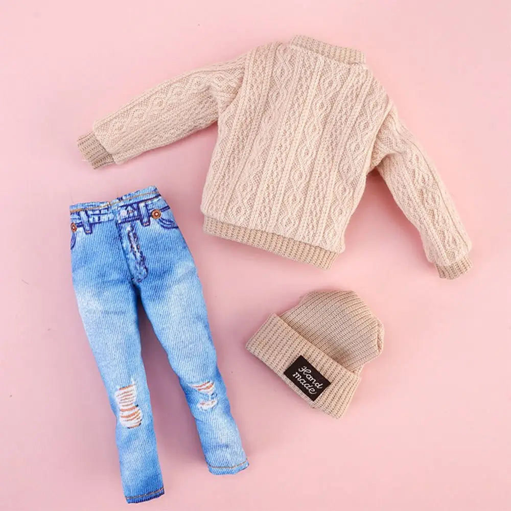 1 Set Fashion Kids Gift Toy Doll Accessories Winter Wear Sweaters Casual Wear Hats Dolls Pants Girl Clothes