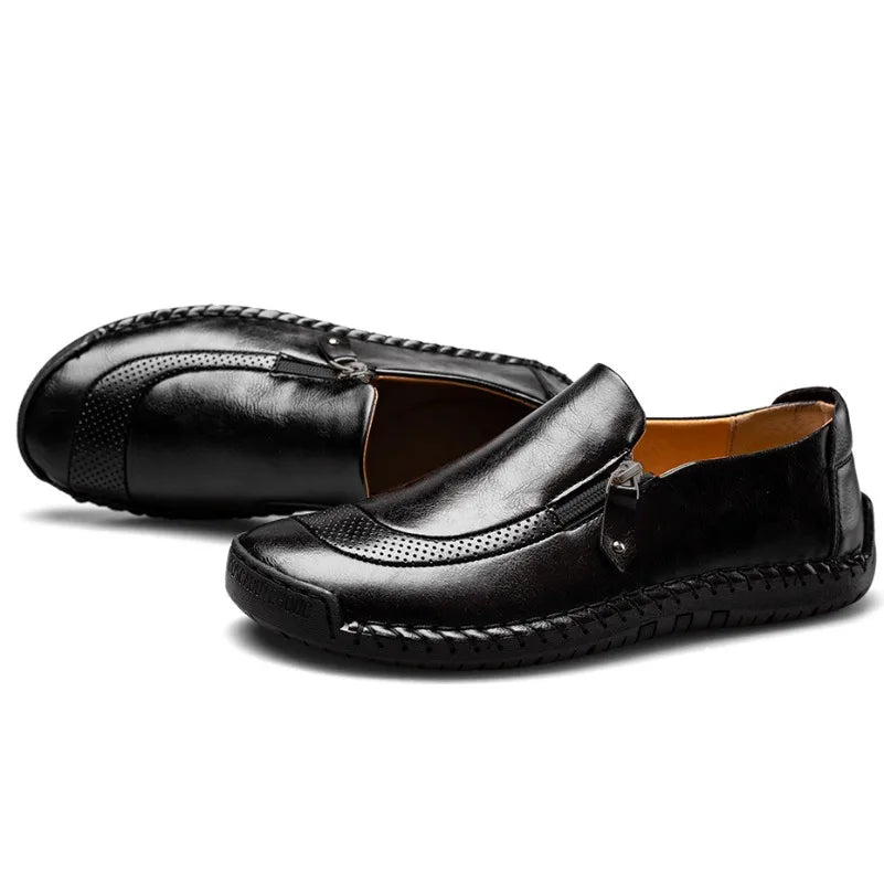 Handmade Leather Men Shoes High Quality Men Loafers Comfortable Soft Sole Walking Shoes Hot Sale Moccasins Men Driving Shoes New