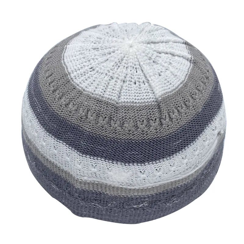 Muslim Hats for Men Knitted Prayer Hat Islamic Ramadan Jewish Kippah Homme Hat Men's Turban Bonnet Cotton Skull Beanie Cap