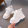 Kids Boots for Girl Solid Color Toddlers Causal Spring Autumn Leather Boots Fashion Children's Versatile Platform Ankle Boots
