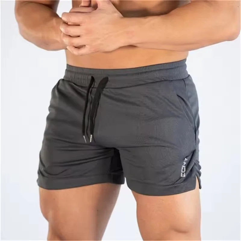 2025 NEW Fitness Sports Shorts Man Summer Gyms Workout Male Breathable Mesh Shorts Quick Dry Beach Short Pants Men Sportswear