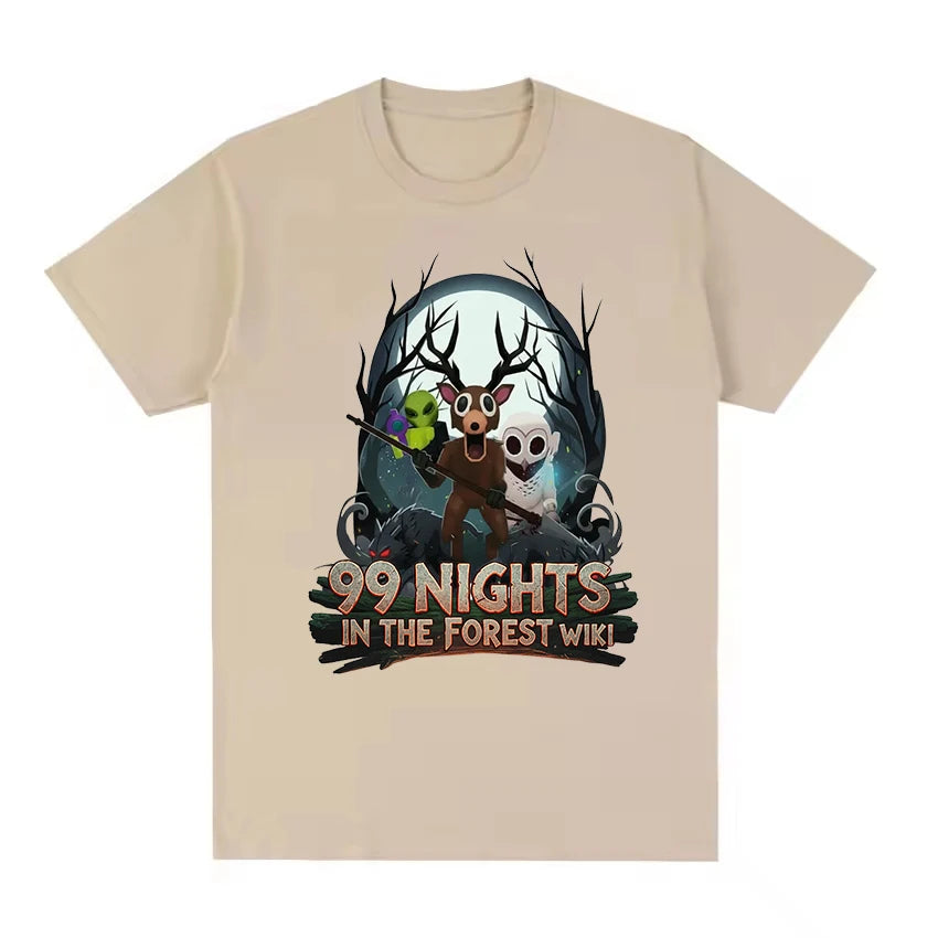 Game 99 Nights in The Forest Kids T-shirt for Boy Girl Cartoon Print Short Sleeve Tops Casual Breathable Tee Children's Clothing
