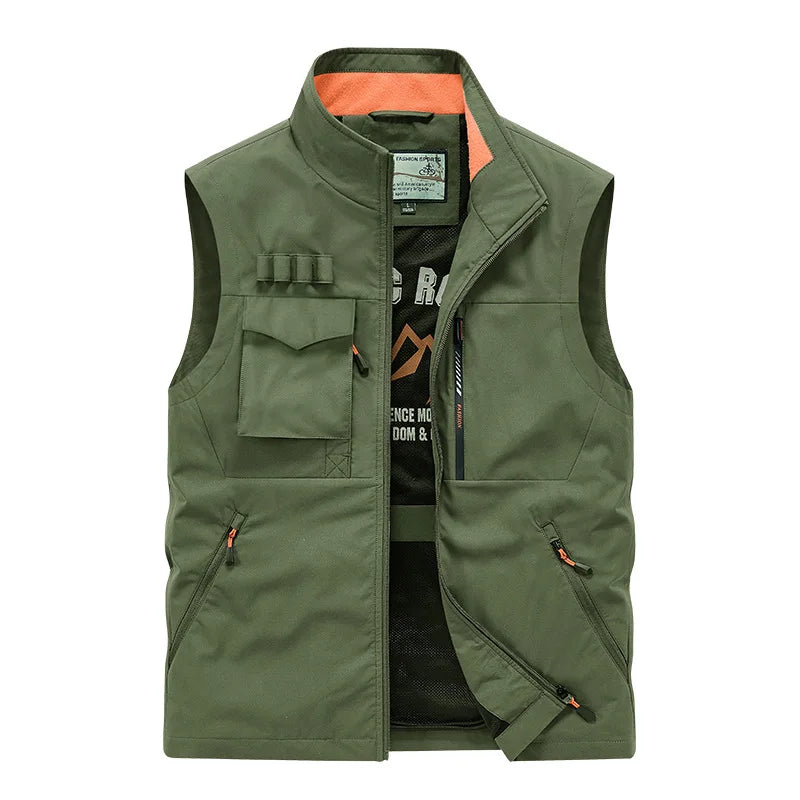 Men Outdoor Cargo Multifunctional Vests New Summer Male Thin Mesh Breathable Waistcoats Fishing Sleeveless Jackets Casual Vests