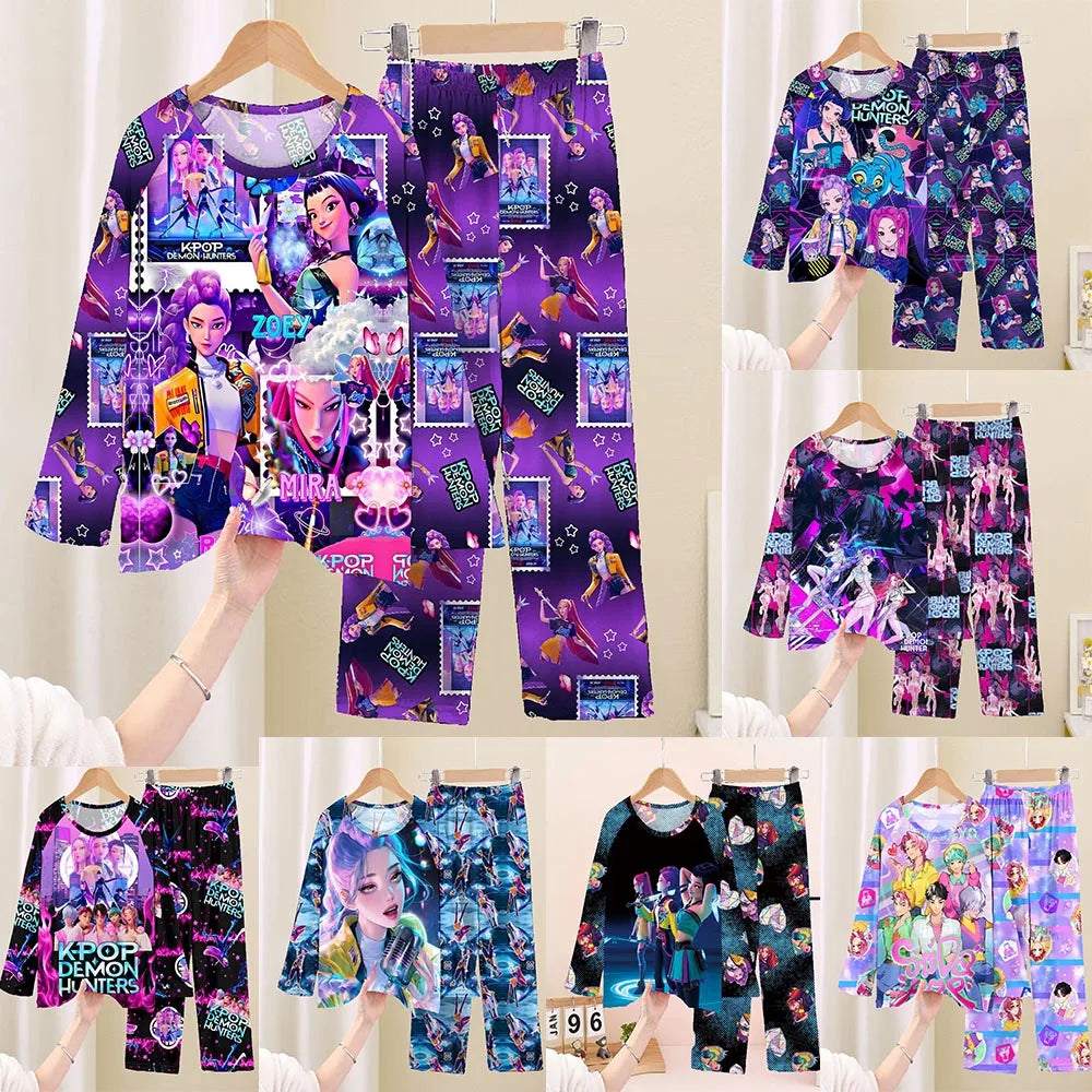 Full Sleeve Girls Pajamas Sets Pyjamas Kids 2Pcs Homewear Children's Sleepwear for Boys Baby Pajamas Teens Cosplay Nightwear