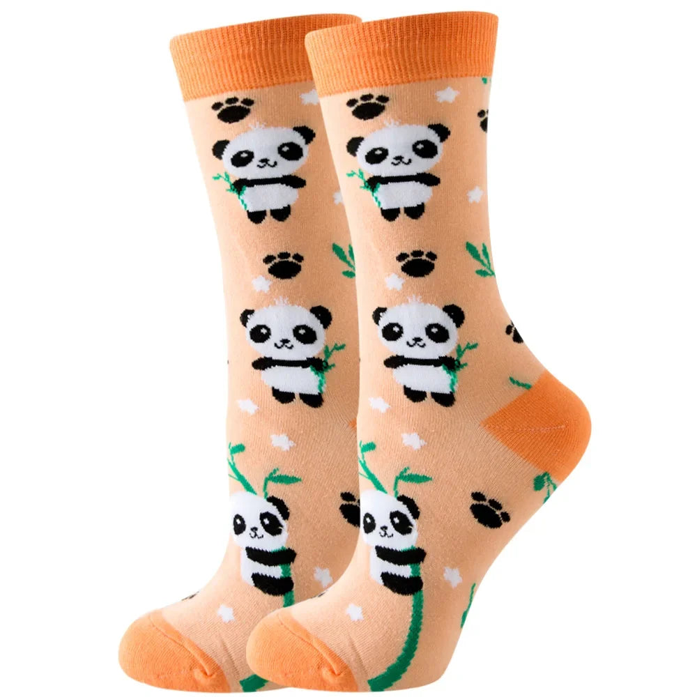 Cute Women Socks Cartoon Animal Food Fruit Socks Kawaii Funny Trendy Socks Happy Harajuku Casual Autumn Spring Stocking