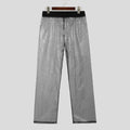 INCERUN 2024 American Style Men's Pantalons Sexy Glitter Fabric Perspective Long Pants Casual Fashion Breathable Trousers S-5XL