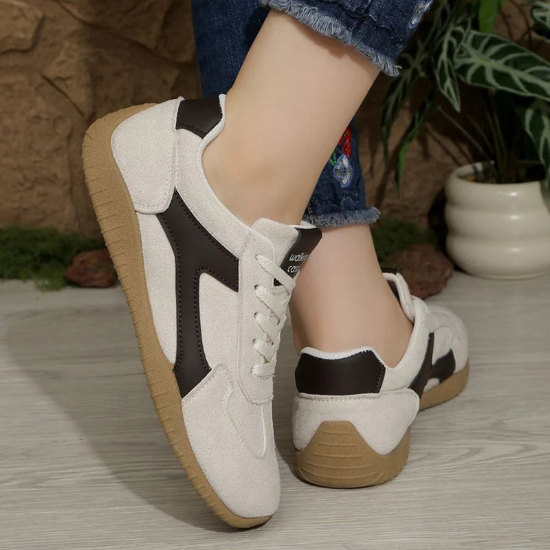 Comfy Lightweight Running Shoes Women Spring Autumn Faux Suede Lace Up Sneakers Woman Outdoor Non Slip Sport Shoes Female