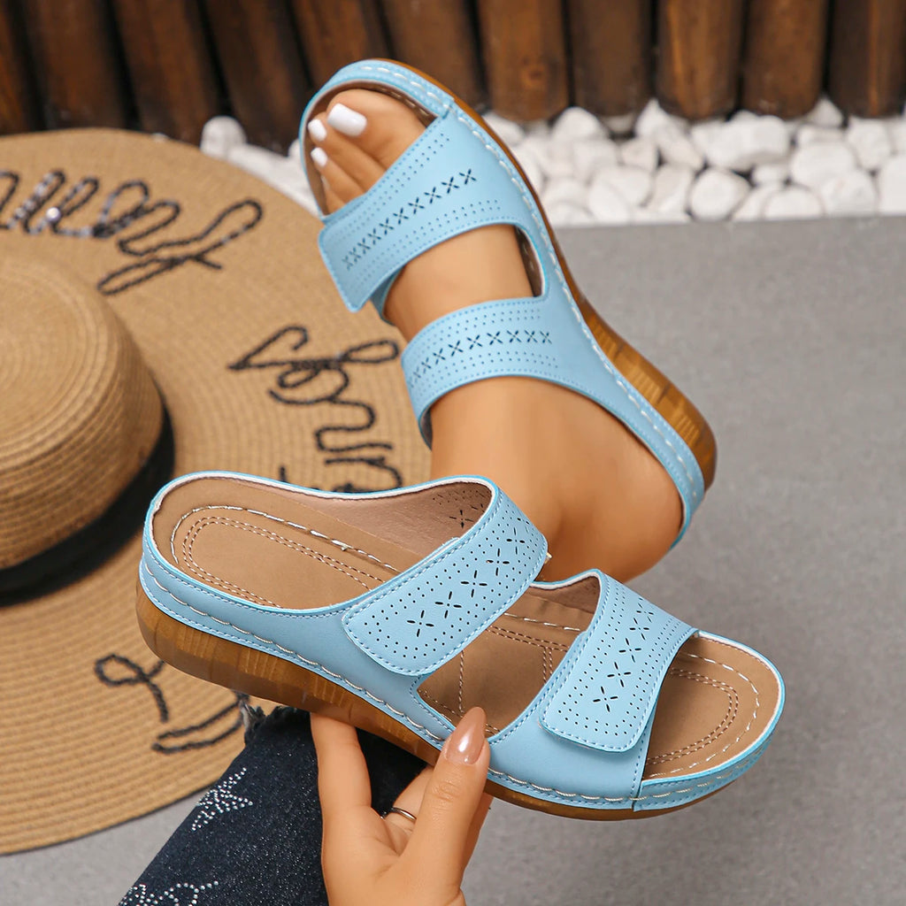 Women Sandals Casual Wedge Slippers Comfortable Thick-soled Open-toe Slippers Platforms Women Shoes Fashion Lightweight Sandals
