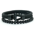 Classic 2Pcs Rope and Beaded Bracelet for Men Handmade Easy Hook Rope Natural Malachite Casual Nautical Jewelry Set Pulseria