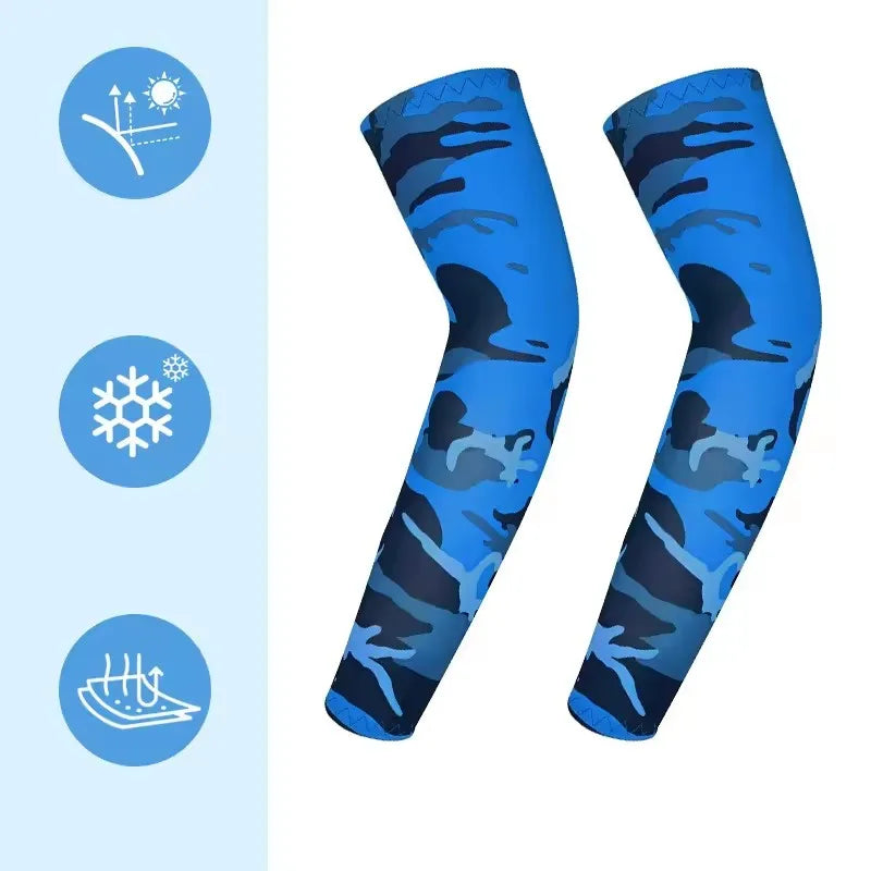 Kids Sports Cooling Arm Sleeves UV Protection Sun Cover Elastic Ice Cuff Arm Warmer for Girls & Boys 6-16 Years Cycling