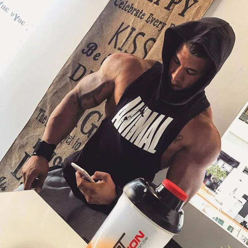 Men's Vest Sleeveless Sweatshirt Gym Top Men Man Sleeveless Shirt Bodybuilding Fitness Clothing T-shirt Singlets Singlet Clothes