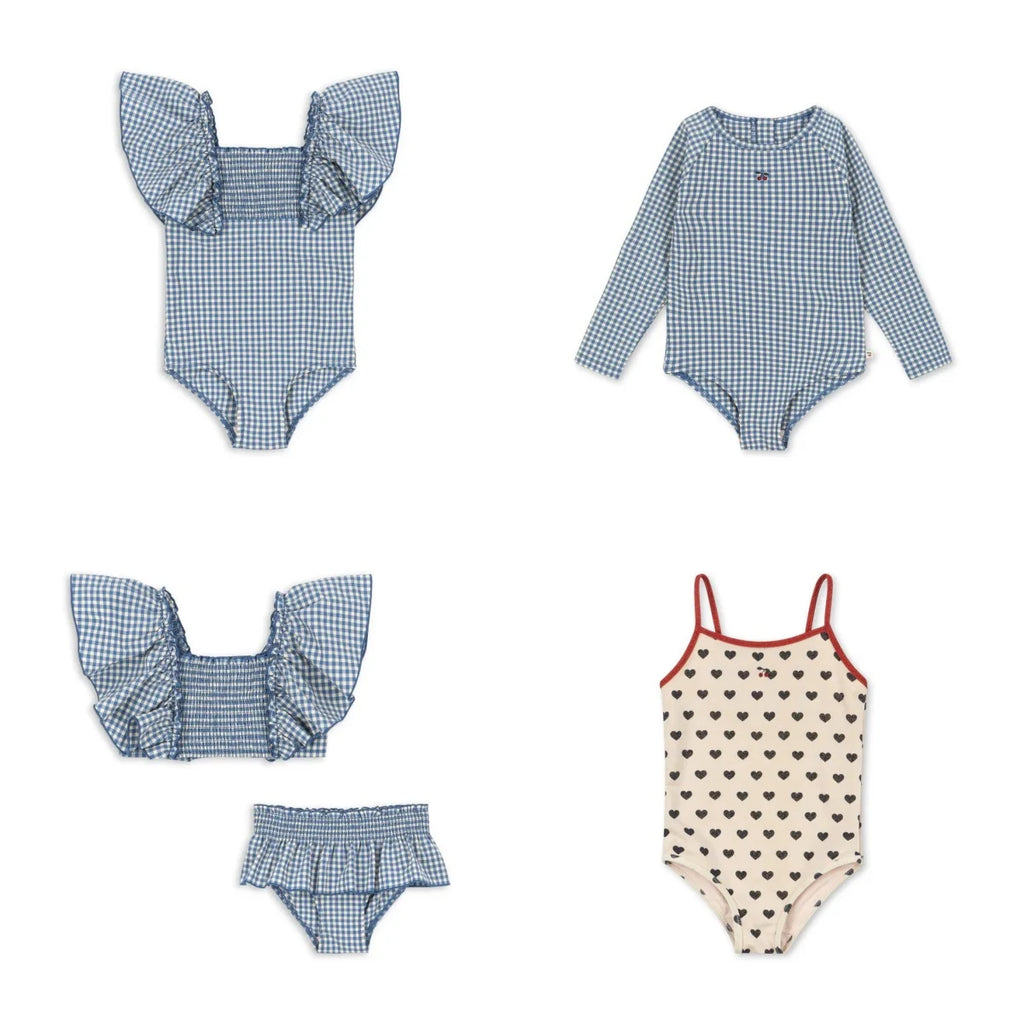 Kids Swimsuit 2026 Summer Swimwear Girls Lace Beach Wear Print Ruffle Princess European Children Bikinis Set Monokini