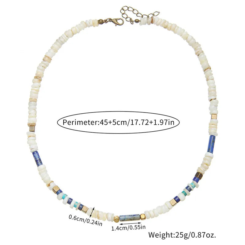 Trendy Natural Stone Beaded Necklace For Men Vintage Stainless Steel Geometric Pendant Necklace Men Jewelry
