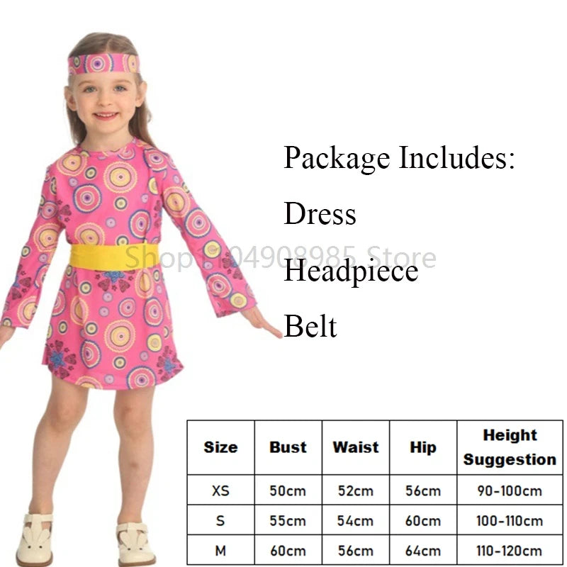 Children's Party Dress 80s Style Christmas Costume Girls' Outfit for Toddler Girls Dance Masquerade Set Economic