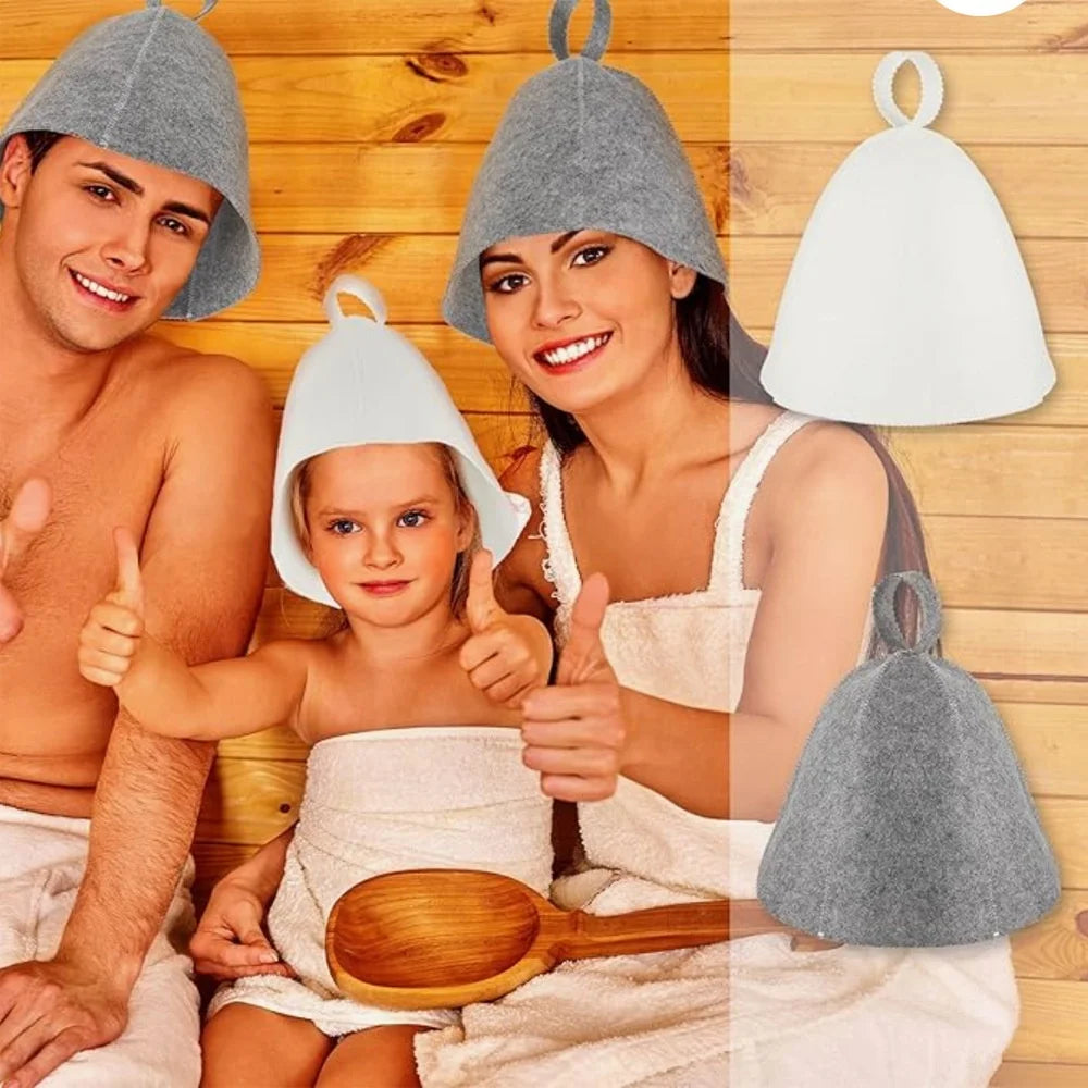 Sauna Hats for Men and Women Felt Sauna Cap Home Sauna Steam Room Accessories