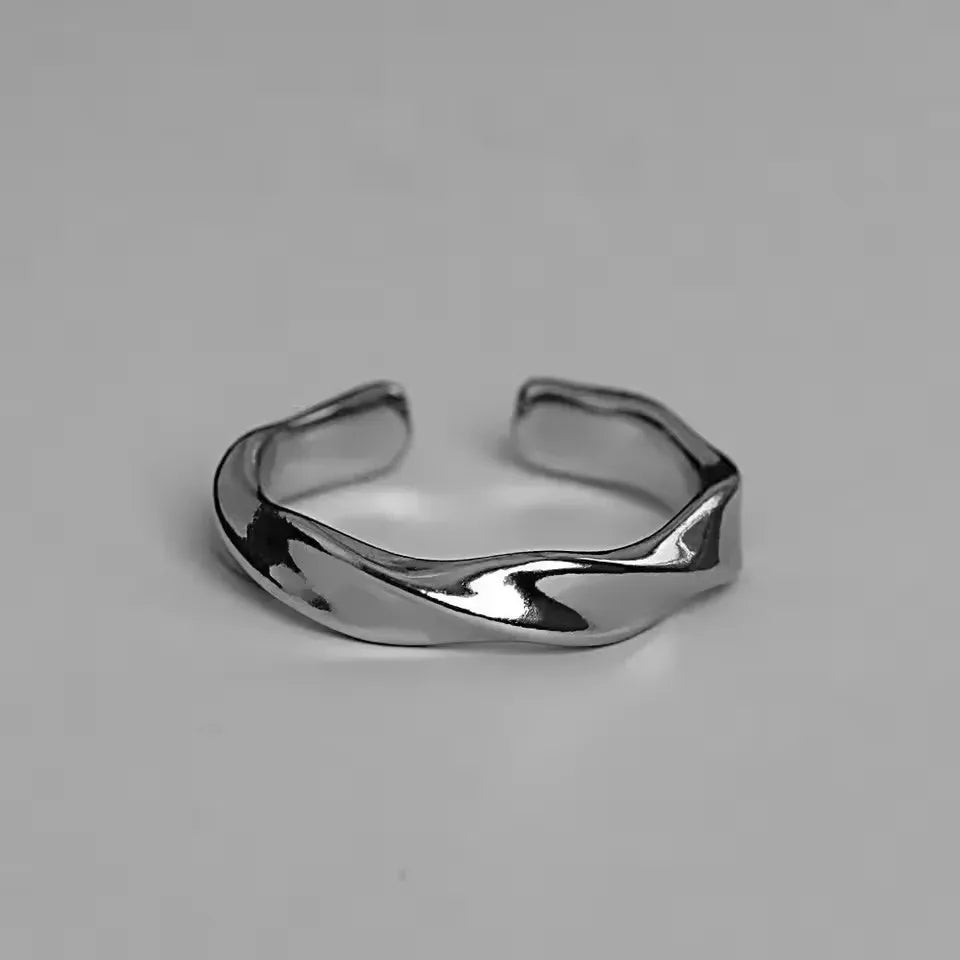 Rings for Men Women Trend Design New Metal Twist Simple Fashion Personality Open Adjustable Finger Ring Jewelry Wedding Anillos