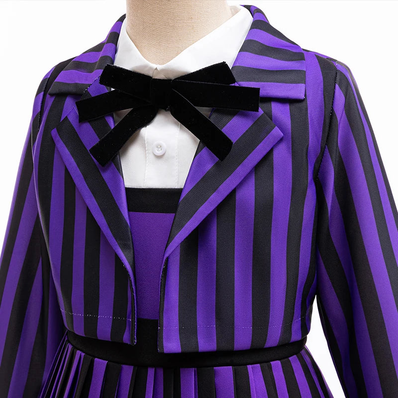 Kids Girls Clothes 2PCS Jacket Dress Enid Cosplay Halloween Costume Birthday Party Dresses Carnival Children Clothing Outfits