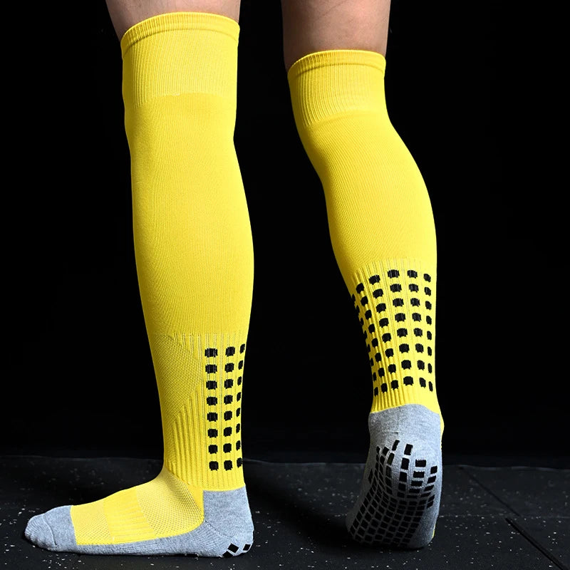 Sports Training Long Football Socks Men's Non-Slip Soccer Socks Breathable Knee High Towel Bottom Stockings For Cycling Hiking