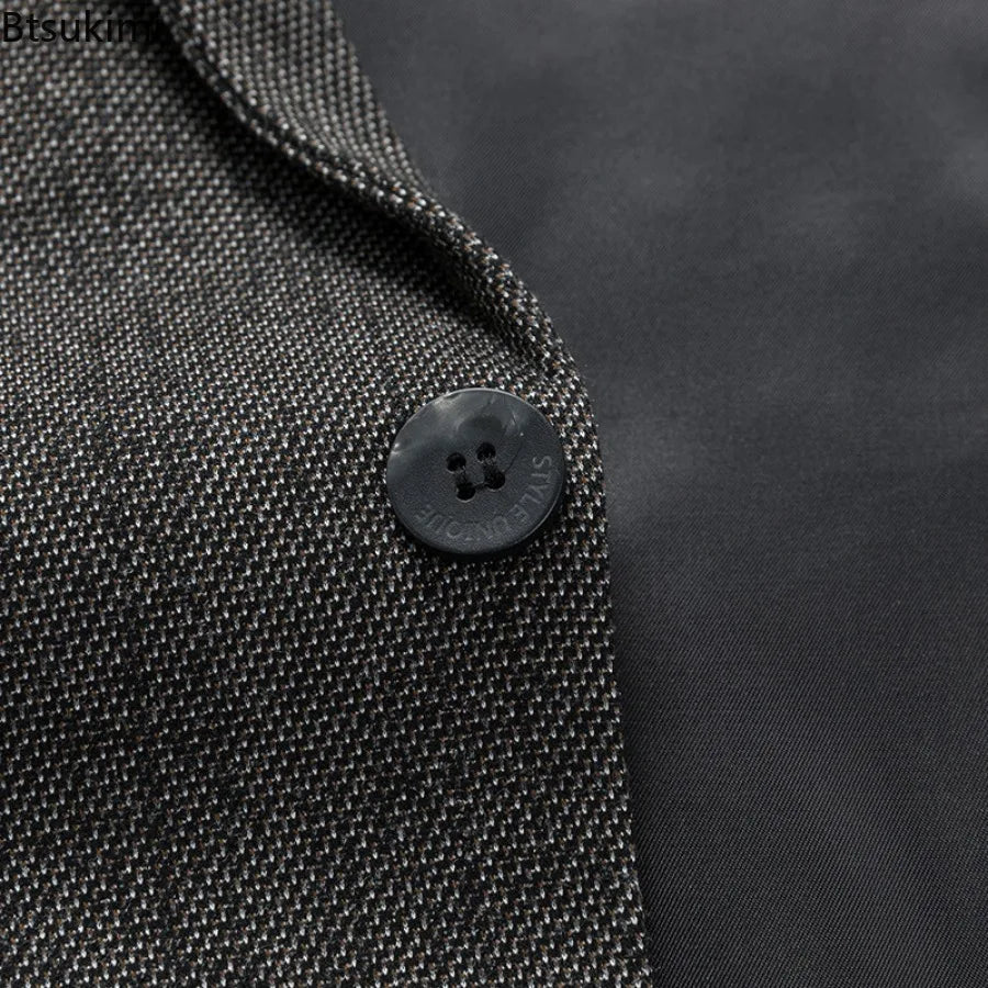 Fashion New Men's Suit Jackets Single Breasted Slim Fit Business Casual Blazer Coats Men Formal Clothing Tops Party Wedding Suit