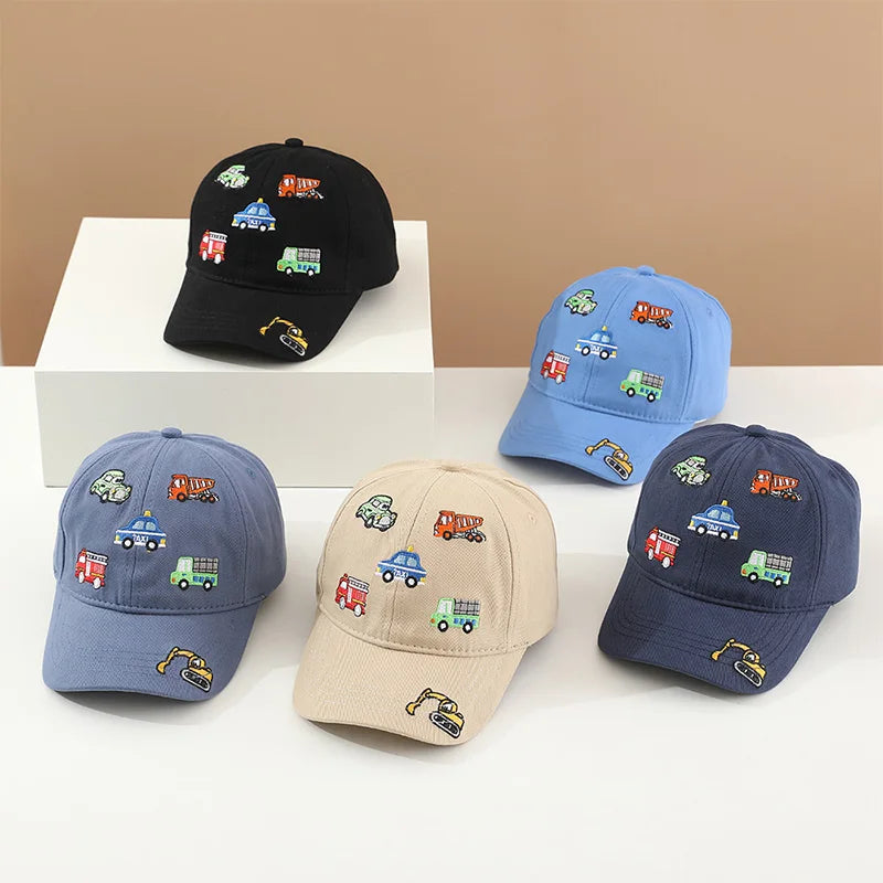 2025 Car Children Baseball Cap for Girls Boys Embroidery Cartoon Kids Boy Hat Spring Autumn Child Sun Hat Cotton Kids Cap 3-8Y