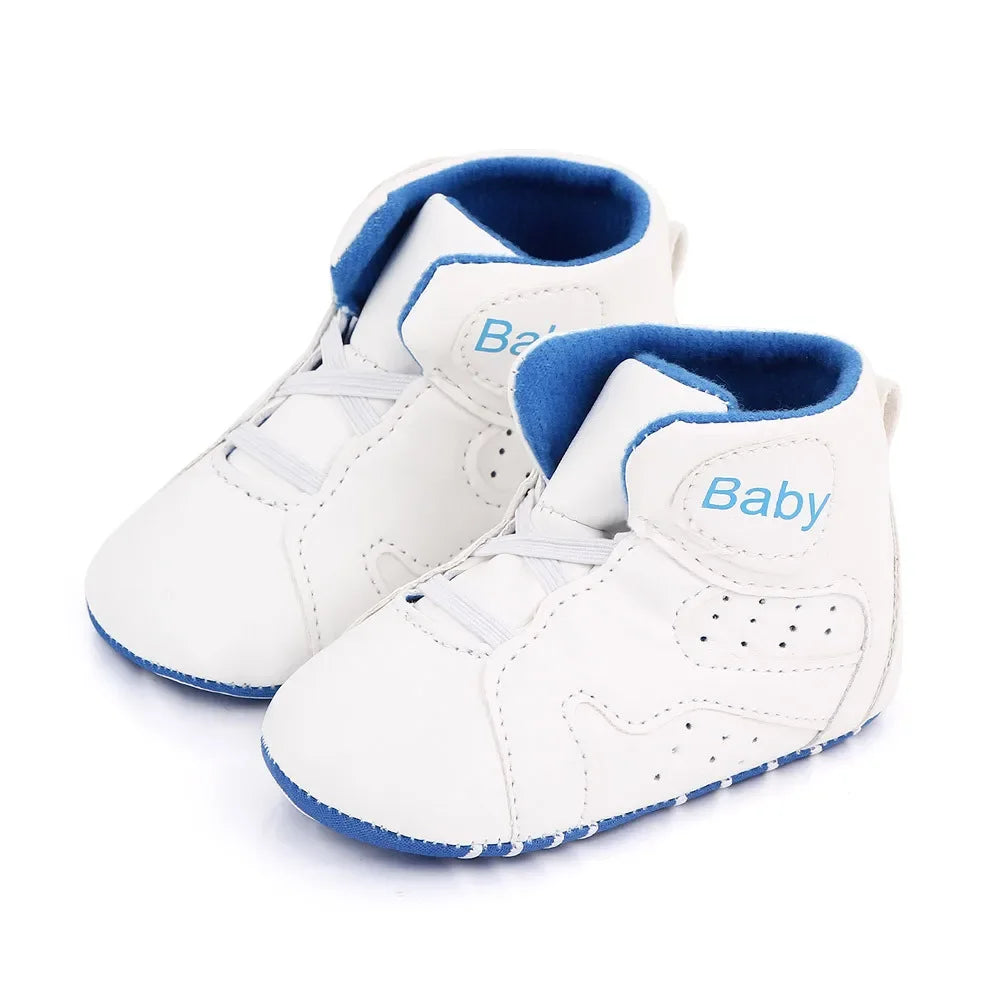 High Top Baby Sneakers Soft Sole Non-slip Comfortable Baby Boy Baby Girl Football Basketball Sports Shoes Infant Toddler Shoes