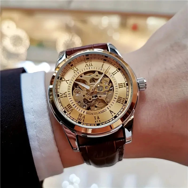 [Automatic Mechanical Men's Watch] Fashionable, High-Looking, and Affordable Luxury Men's Automatic Mechanical Watch, Suitable for Business and Casual Wear, Stylish and Handsome Men's Watch Hot-Selling Watches Are the Preferr