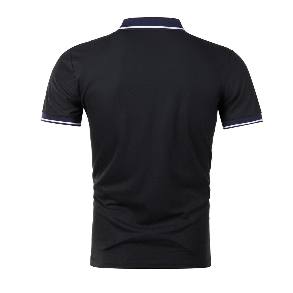 Men's new top Polo shirt T-shirt Summer men's short sleeve color lapel casual fashion white shirt T-shirt men's short sleeve