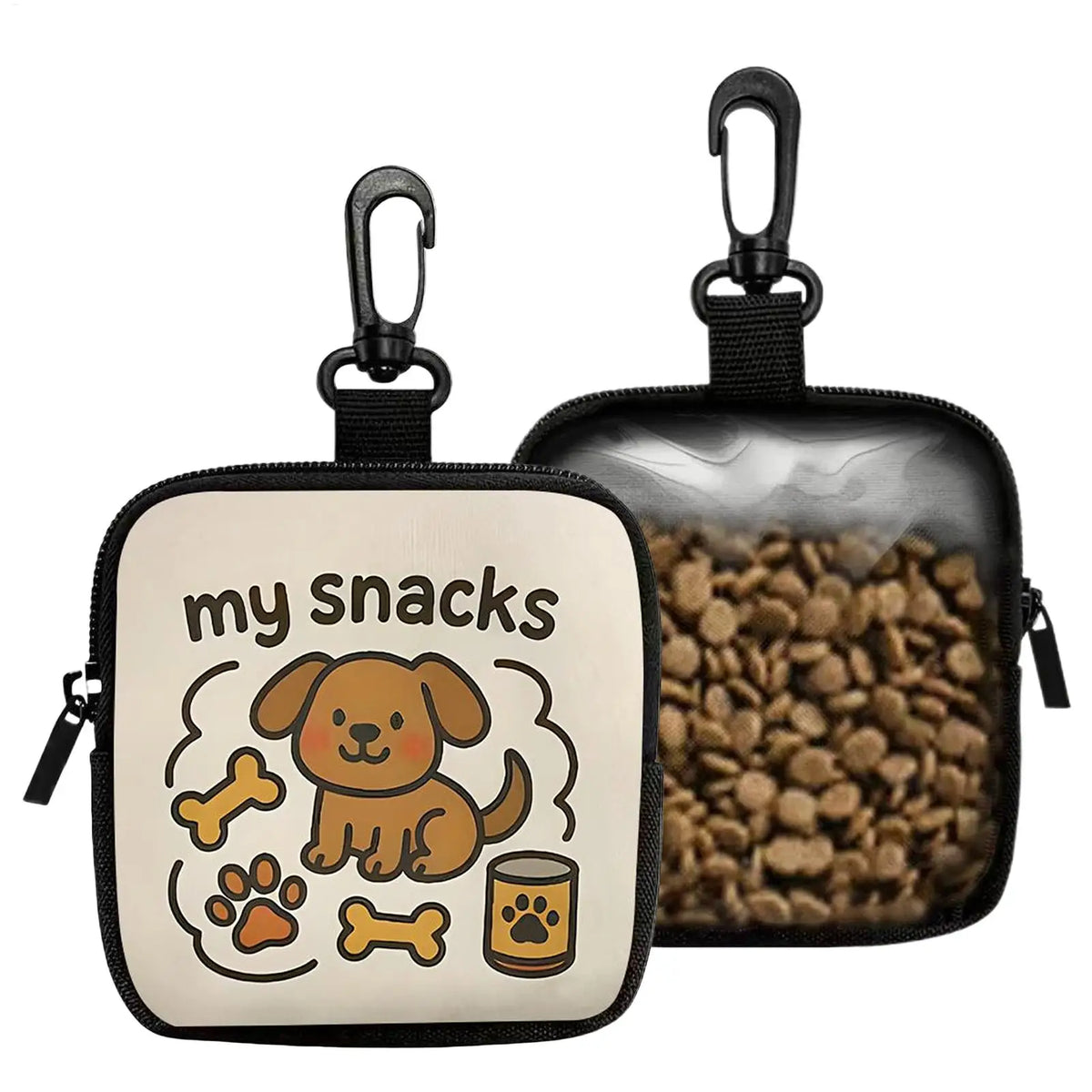 Portable Dog Treat Pouch Pet Training Food Storage Dispenser Multi-Purpose Snack Pouch for Outdoor Walking Camping Pet Owners