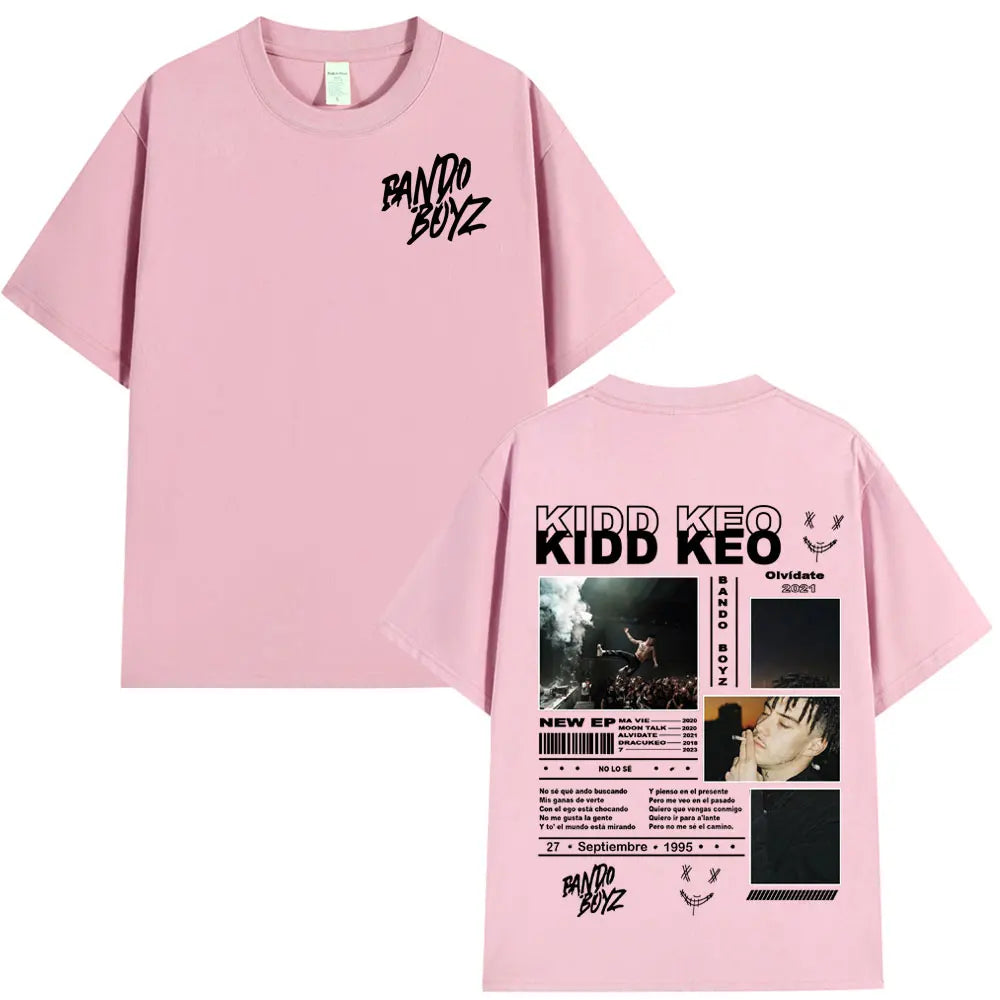 Rapper Kidd Keo Bando Boyz Tour Merch T-shirts Men Women Fashion Hip Hop Street T-shirt Summer Casual Cotton Oversized T Shirts