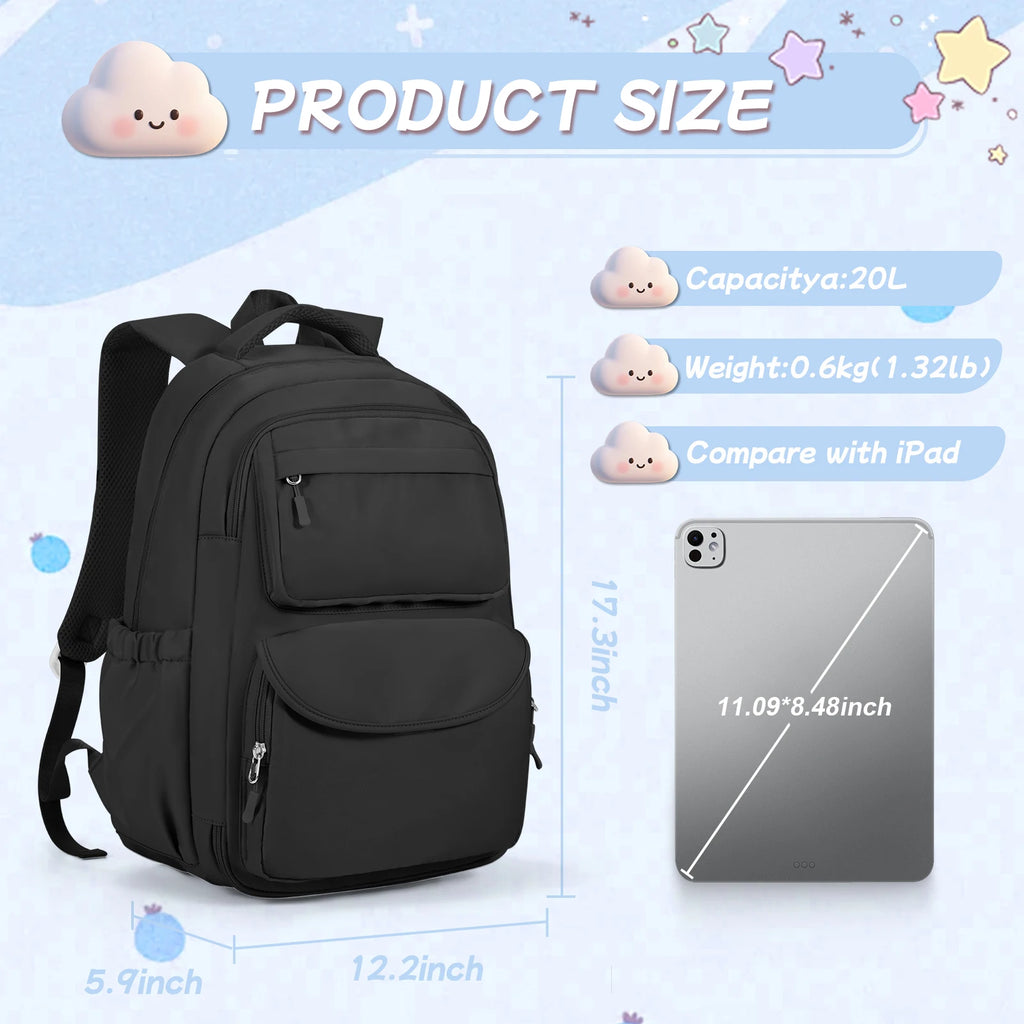 Backpack Children from 8 Years，School Backpack for Girls from Elementary to Teen Years，Boys Lightweight Multi-Pocket School Bags