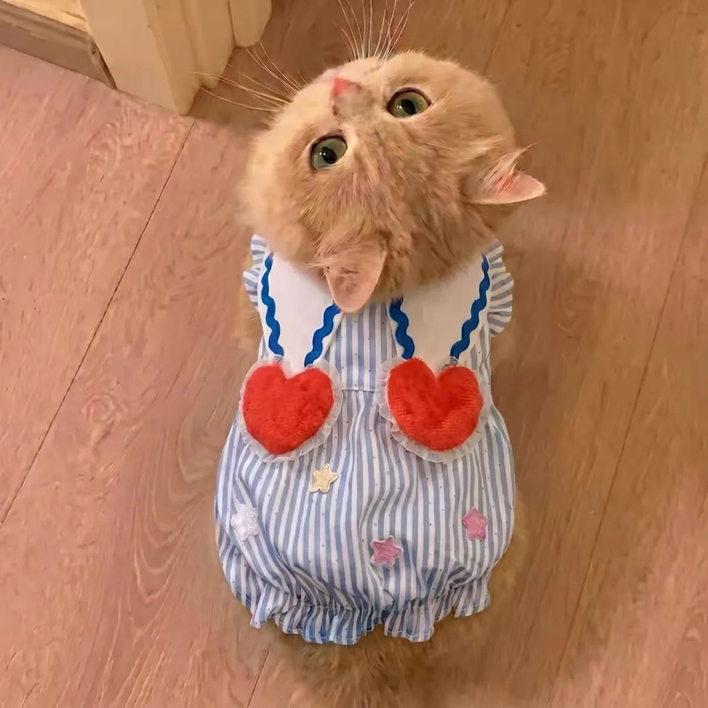 Summer Pet Dog Cat Clothes for small dogs cats bubble Puppy Princess Striped Dress Cats Kitten Rabbit Clothing Pet Supplies