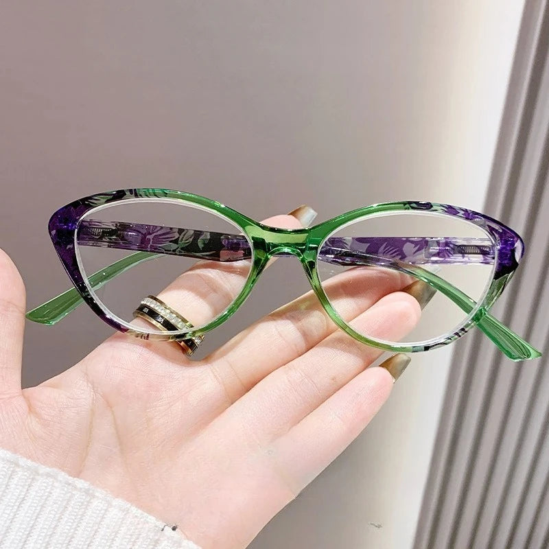 Reading Glasses For Women/Men-Blue Light Blocking Computer Reader Cat Eye Frame Trendy Fashion Clear Lens Fake Eyeglasses