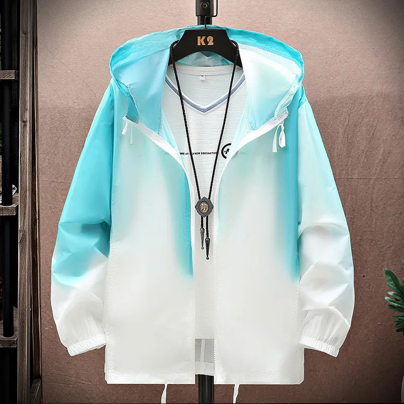 2026 Women Jacket Summer Gradient Y2K Hip hooded Light Thin Coats Windbreaker Woman Hooded Coat veste femme Jackets Clothes