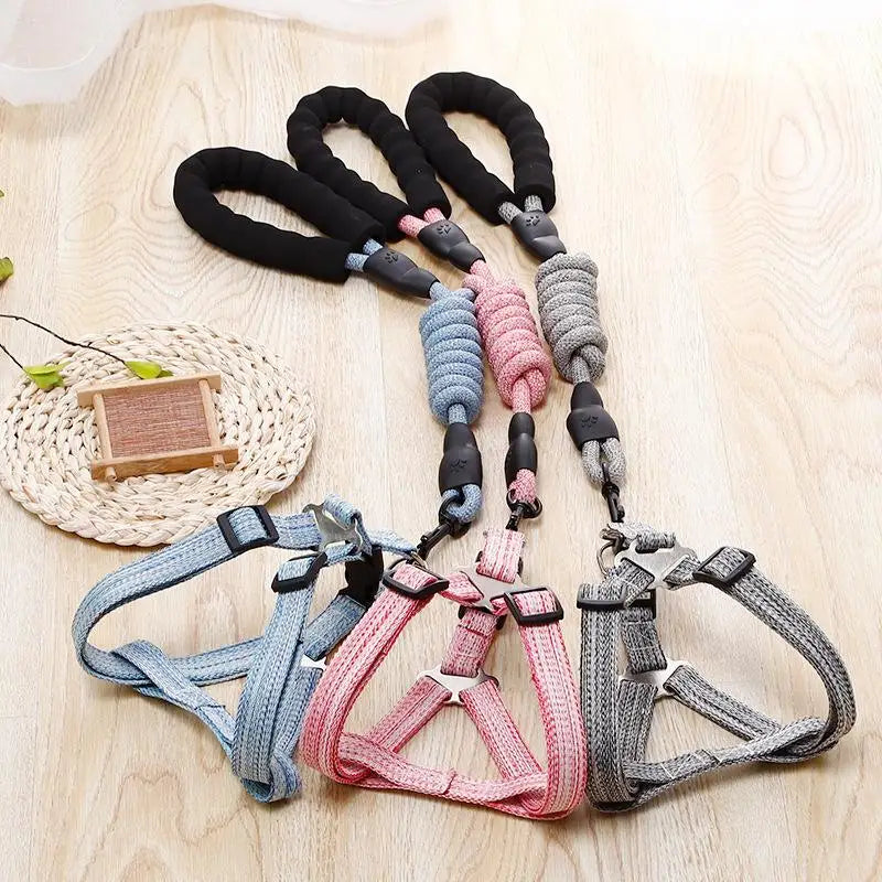 Adjustable Pet Leash Puppy Dog Cat Vest Harness Prevent Breaking Free Pet Harnesses For Dog Walking And Hiking Pet Supplies