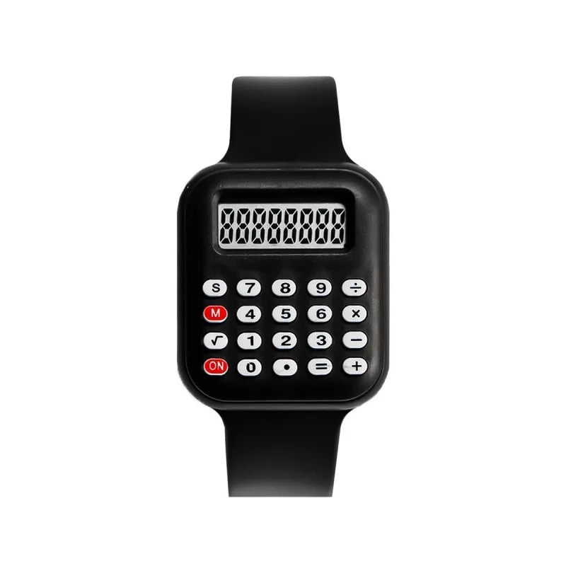 Rubber Strap Children Watch with Calculator Watches for Student Show Time and Date Digital Clock Kids Creative Calculator Watch