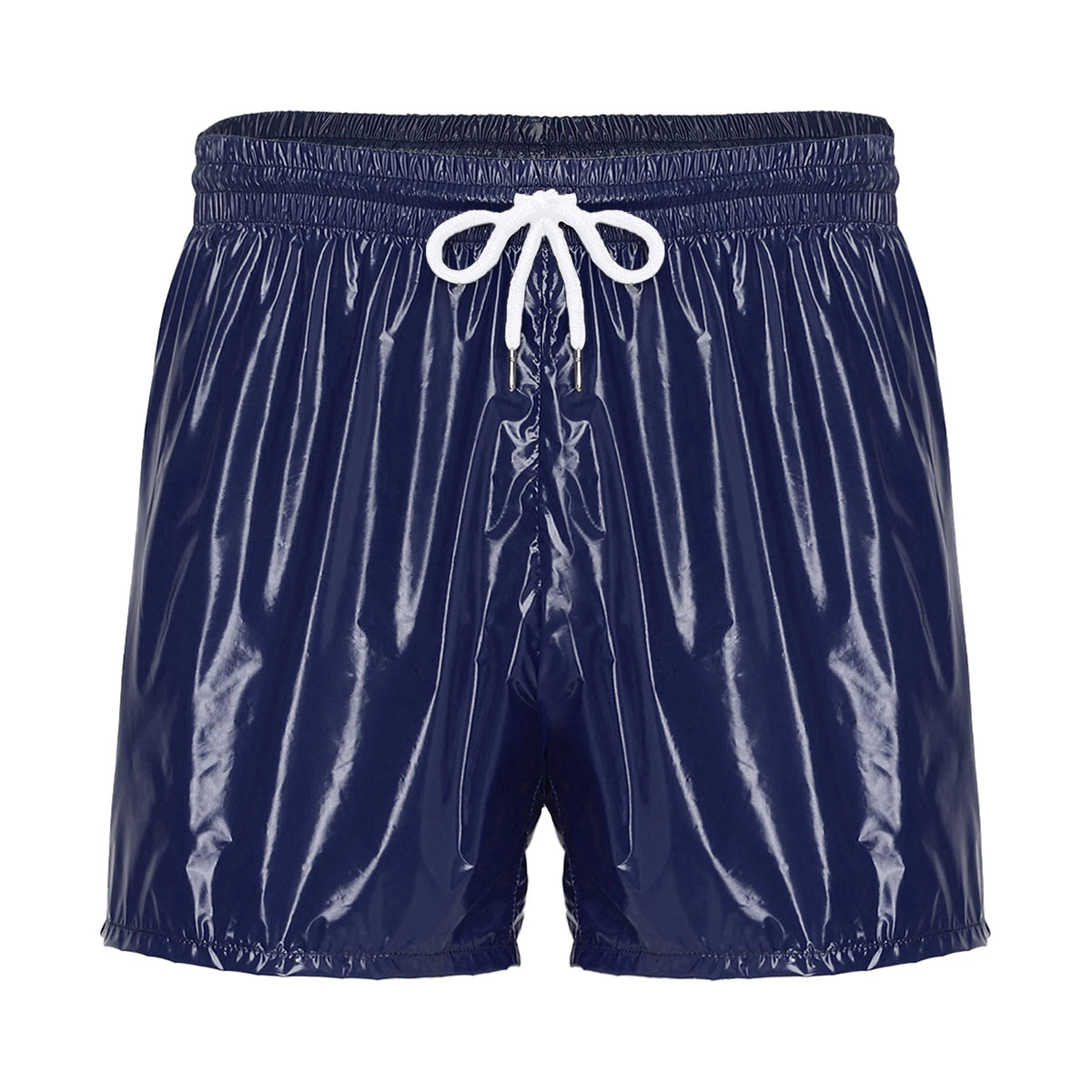 Swimwear Men's Metallic Shorts Waterproof Swimming Trunks Elastic Waistband Built-in Briefs Swim Boxer Shorts Athletic Swimsuit