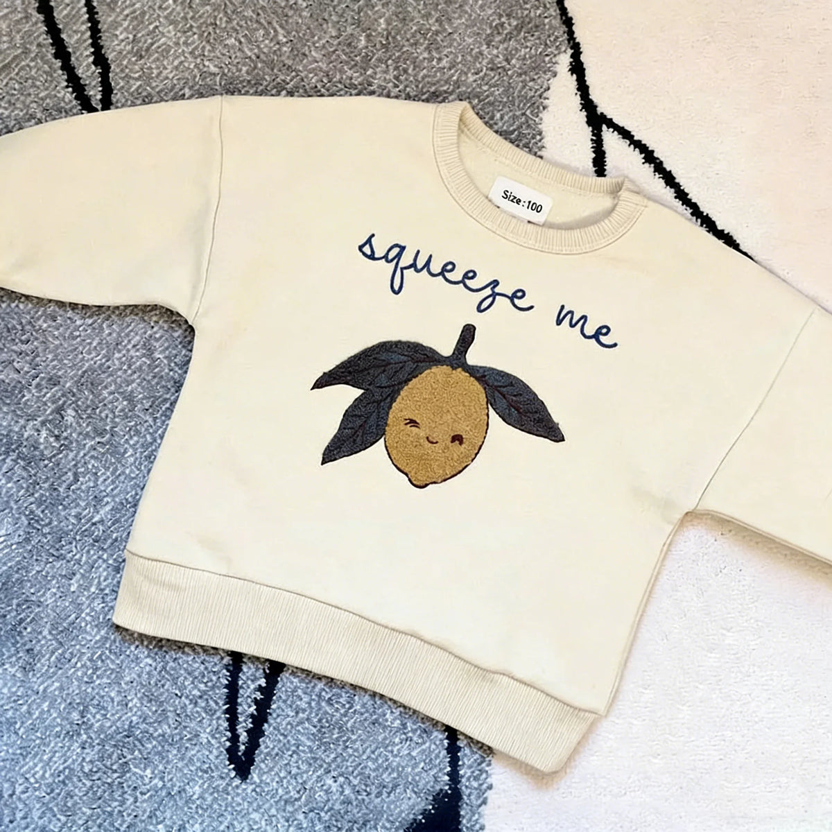 Boys and Girls' Sweatshirts Cute Embroidered Long Sleeve Pullover Top Kids Baby Clothes