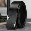 Men's Black Automatic Buckle Belt, Business Style, Minimalist Design, Easy to Handle Suit/casual Pants, Multiple Scenarios