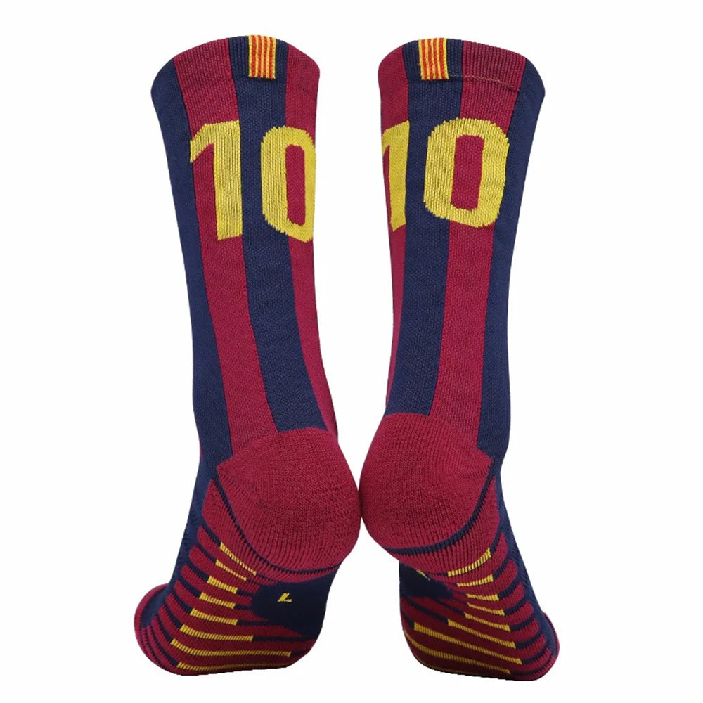 Kids Soccer Socks Number 10# Star 7# Mid-tube Boys Cycling Socks Outdoor Towel Bottom Fashion Men's Sport Football Short Socks