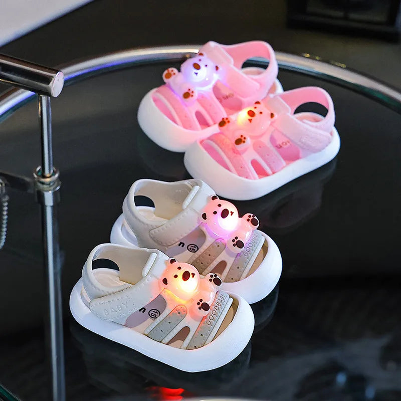 2026Kid Sandals LED Light Up Shoes For Girls Toddler Walking Shoes Girls Kids Children Baby Casual Shoes White Sandals for Girls