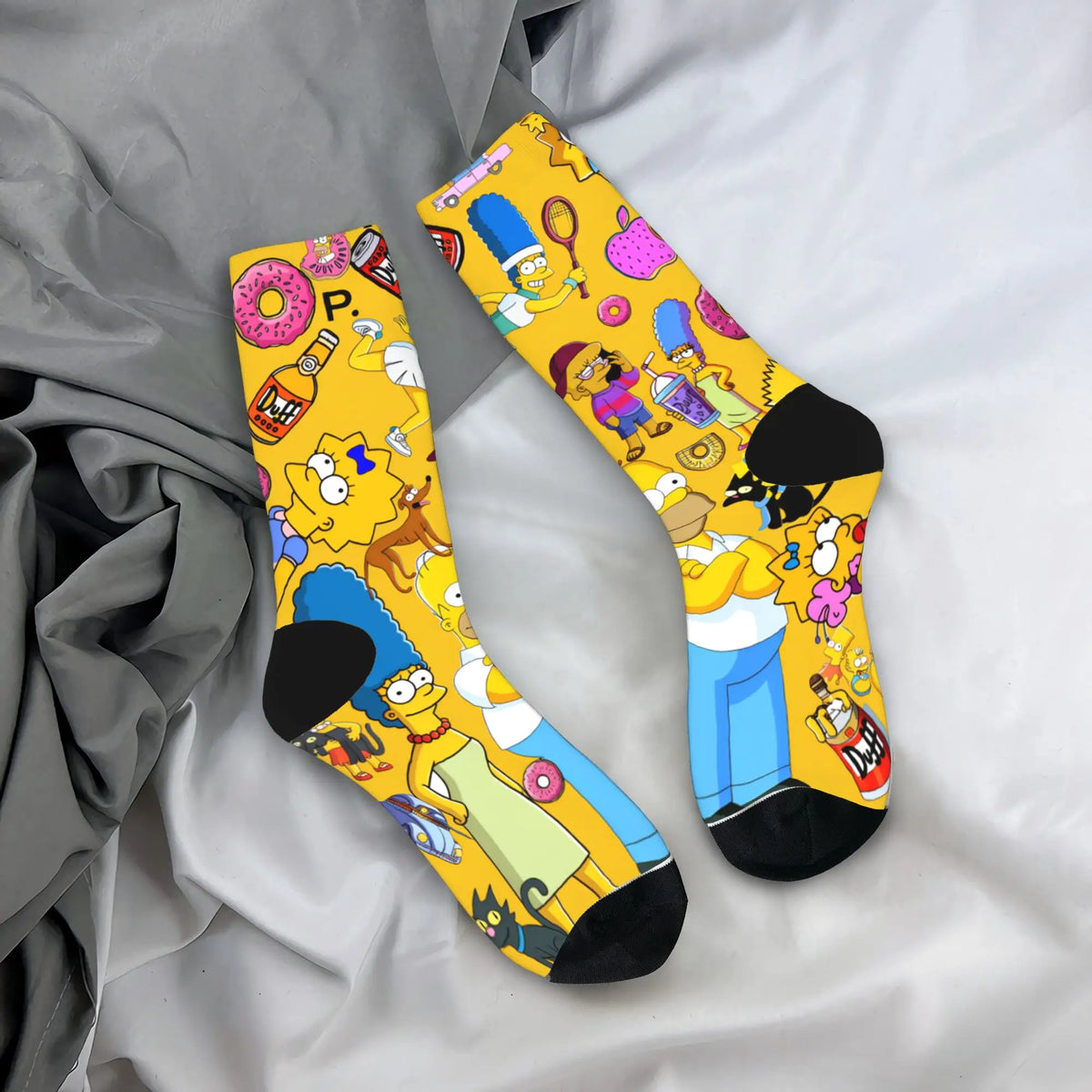 Homer S-Simpsons And Friends Meme Stockings Novelty Socks Unisex Men Breathable Socks Autumn Running Pattern Anti Socks Gift