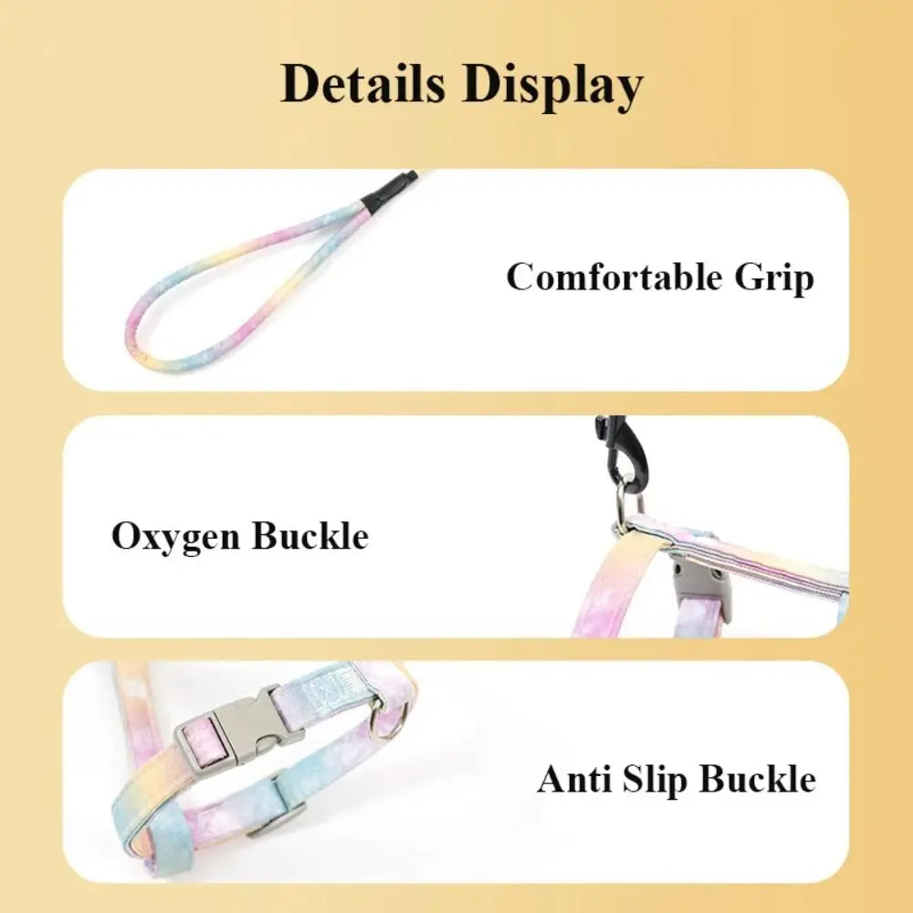 Pet Supplies Adjustable Cat Harness and Leash Set Gradient Escape Proof Pet Harness Soft Lightweight Kitten Strap Collar Travel