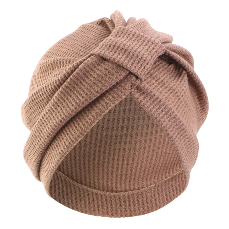 Women's headscarf hat breathable cotton thick waffle square headscarf hat Indian hat ethnic headscarf