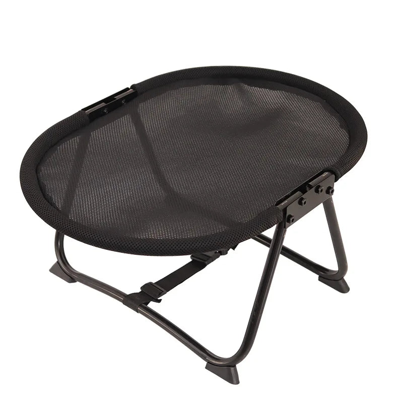 Foldable Elevated Pet Bed Breathable Linen Mesh Raised Cat Dog Sleeping Indoor Small Puppy Kitten Rest Sofa with Storage Bag