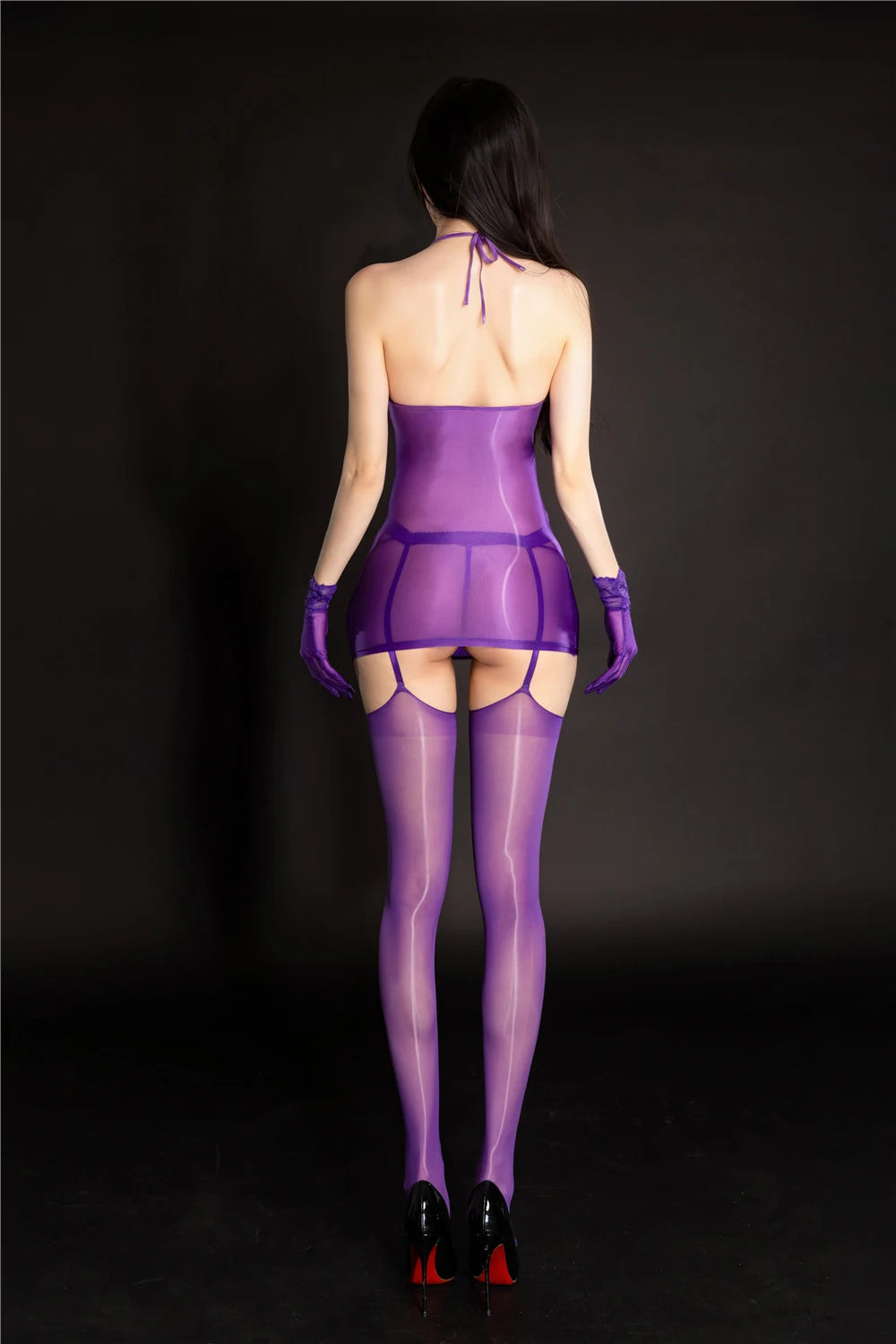 Sexy Women Lace Bandage Hollow Out Breast Pencil Dress Strap Bodycon Dresses Sheer See Through Package Hip Mini Dress