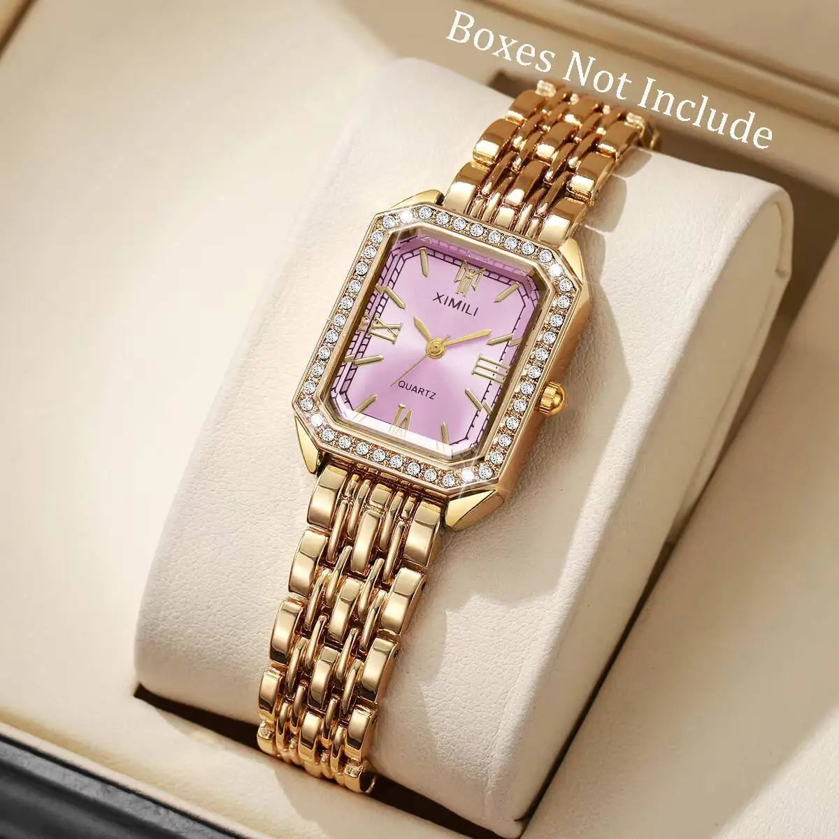 Fashion Rectangle Women Watches Ladies Rhinestone Quartz Watch Bracelet Strap Wristwatch Reloj Mujer（Without Box）