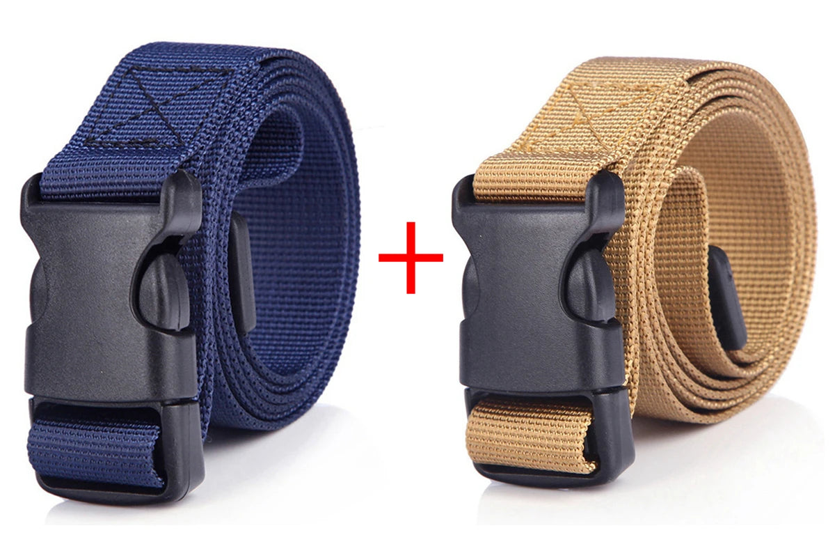 2pcs 25mm Kids Belt Boys Girls Lightweight Canvas Tactical Belt Quick Release Plastic Buckle Adjustable Children Waistband