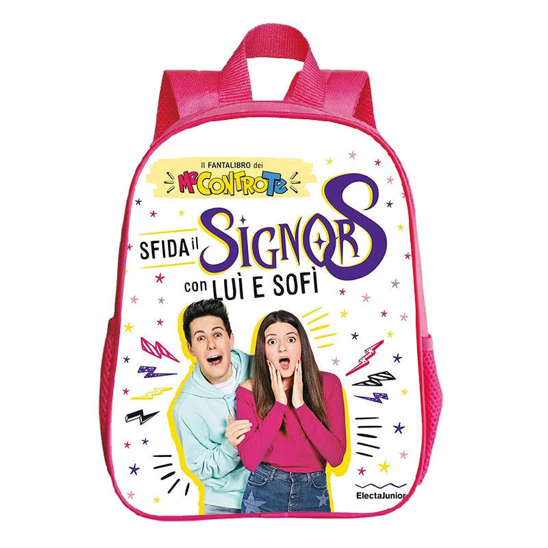 Kids Pink Backpack Me Contro Te Print Kindergarten Bag School Bags for Preschool Girls Cute Bookbag Toddler Softback Book Bags