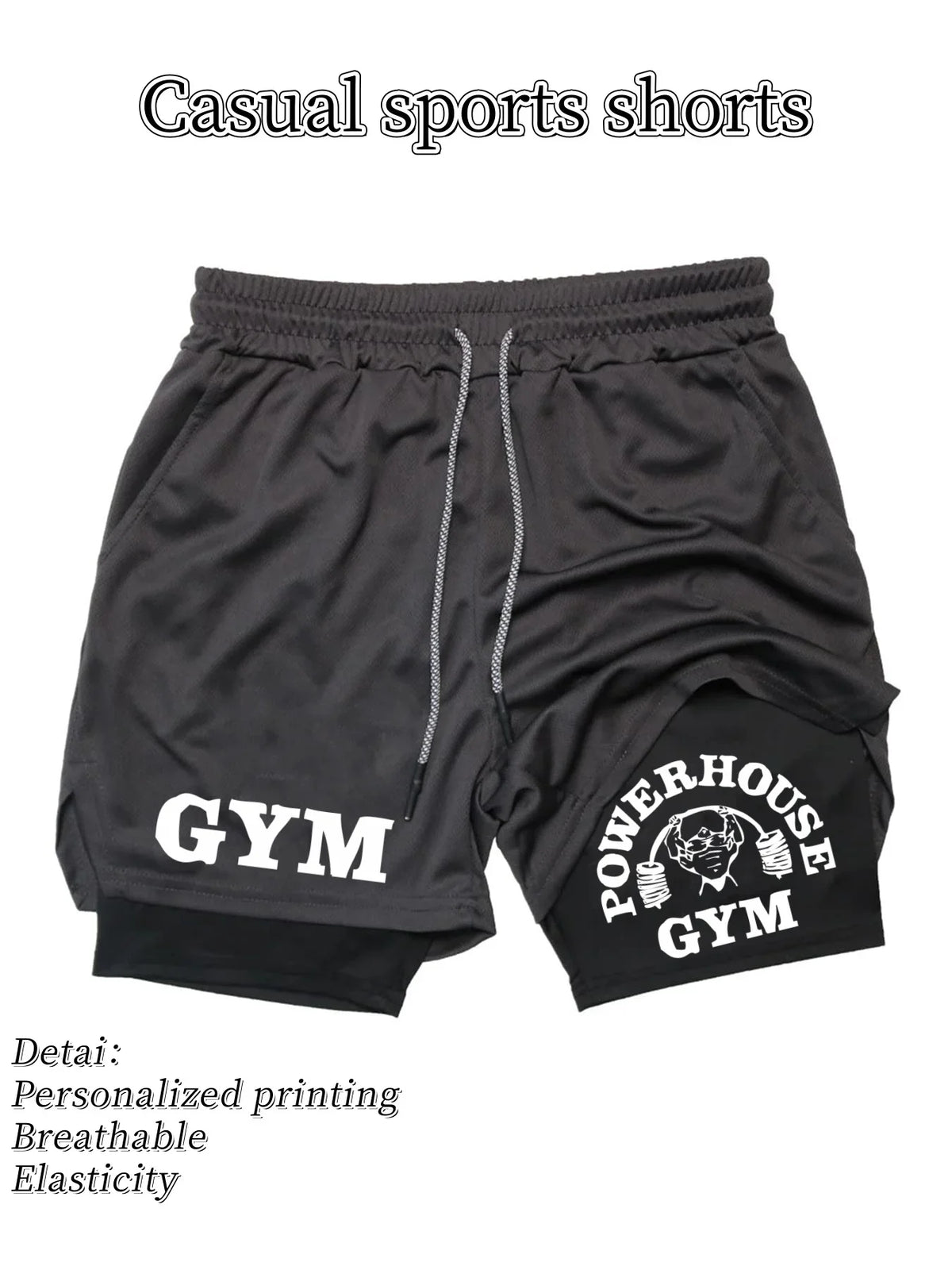 Men'S Casual Sports Shorts Breathable Quick-Dry Elastic Lightweight Comfortable for Running Outdoor Activities Outdoor Sports